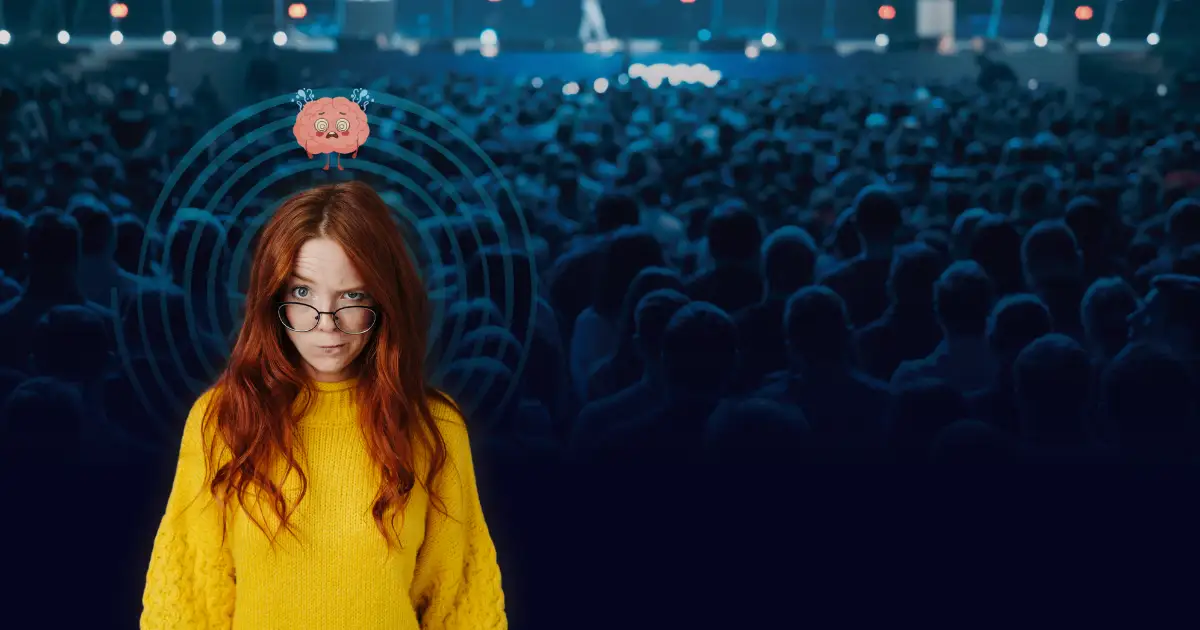 photo d'une femme du public qui doute